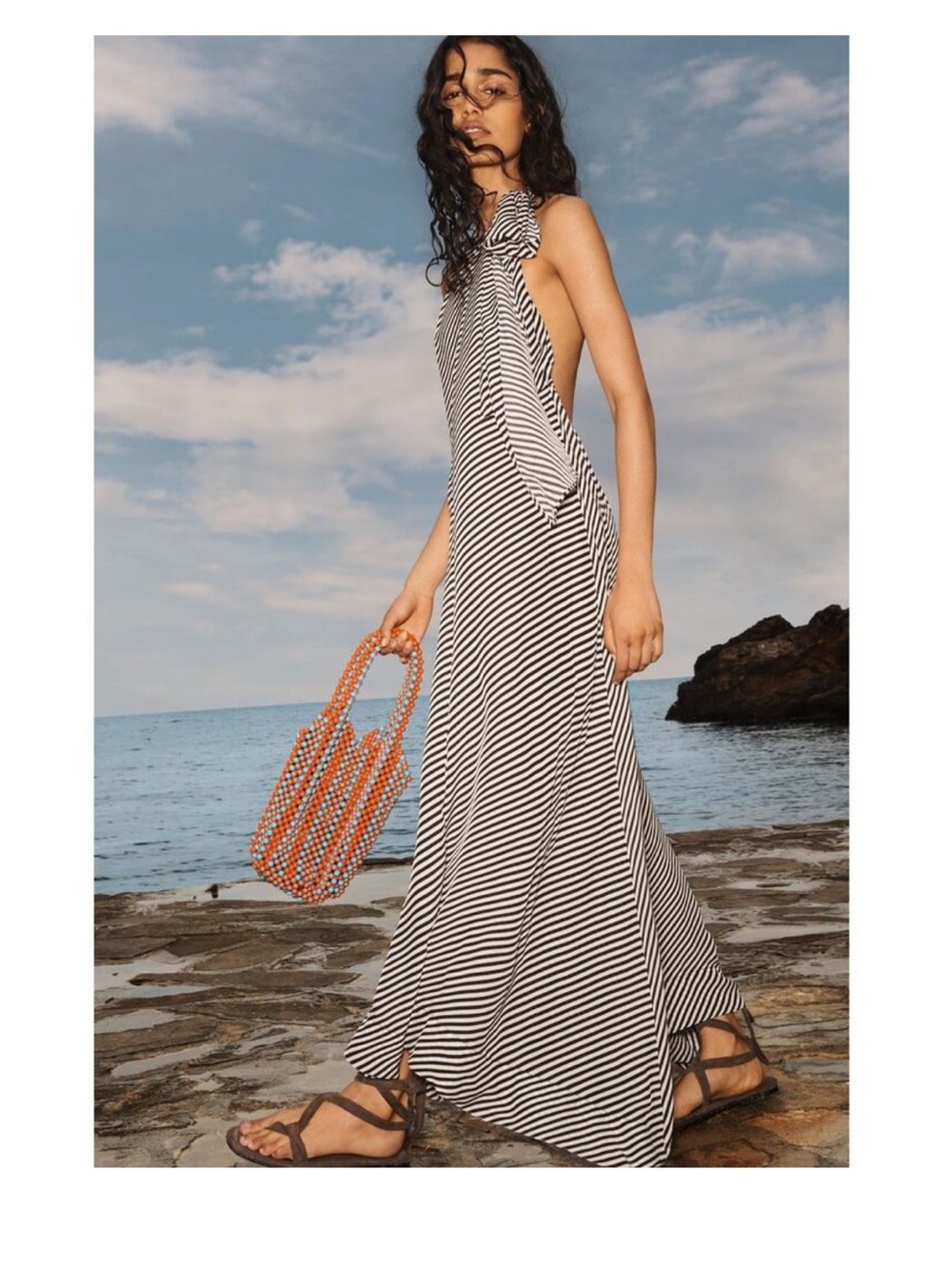 Zara Limited Edition Striped Halter Dress